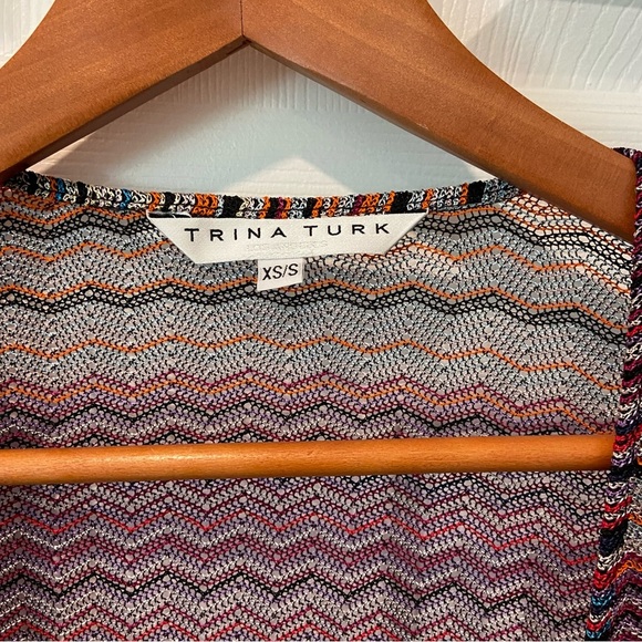 Trina Turk Multicolor Zigzag Cardigan - Picture 8 of 11